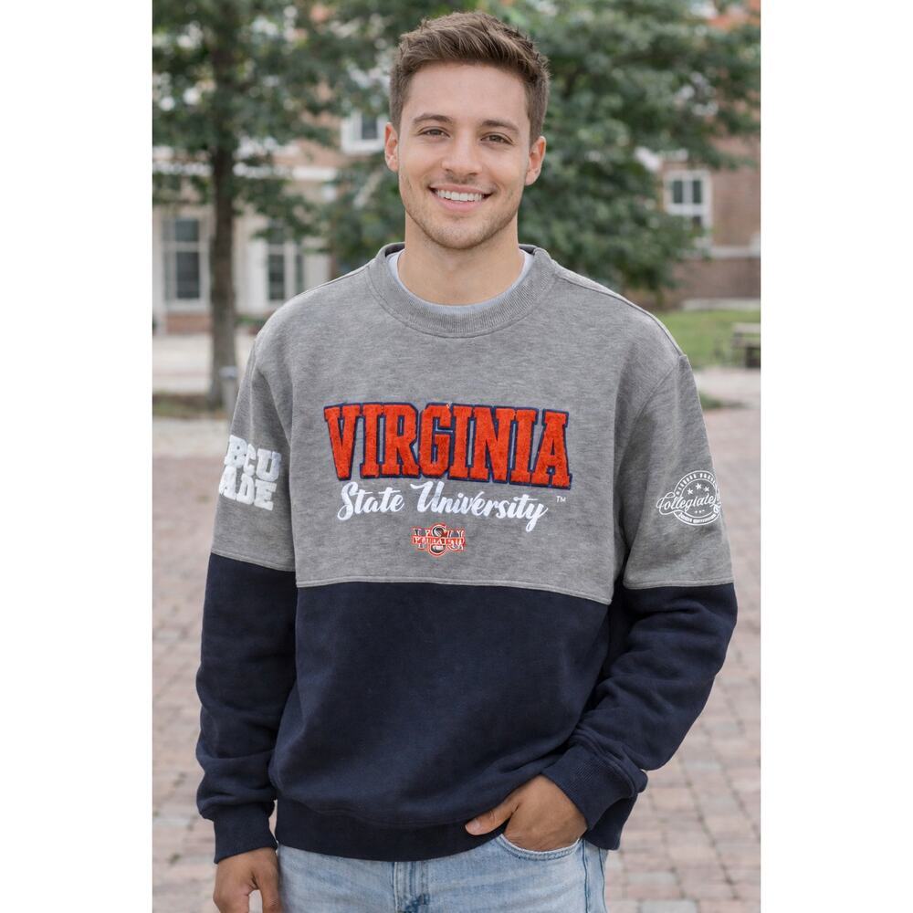 Virginia State University Sweatshirt XL Collegiate Luxe HBCU Gray Navy NWT
